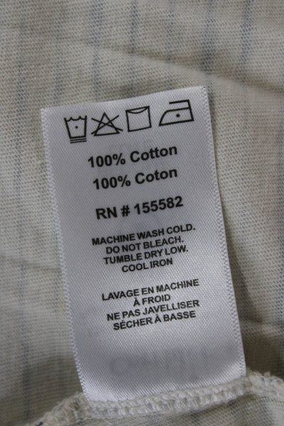 Corridor Mens T-Shirt Beige Cotton Striped Crew Neck Short Sleeve Size M