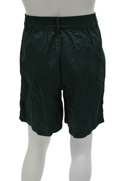 Zara Womens Bermuda Shorts Green Cotton Pull On Size S