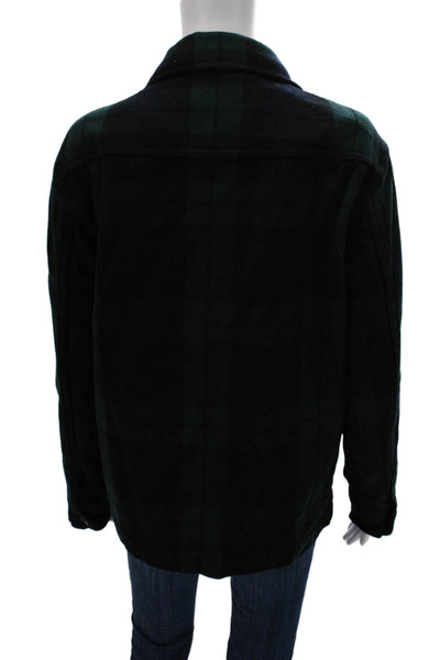 Alex Mill Mens Green Plaid Jacket Button Longsleeve Recycled Wool Size M