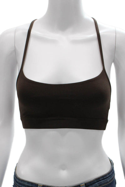 Lululemon Womens Spaghetti Strap Square Neck Stretch Sports Bra Brown Size 2