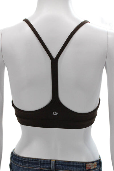 Lululemon Womens Spaghetti Strap Square Neck Stretch Sports Bra Brown Size 2