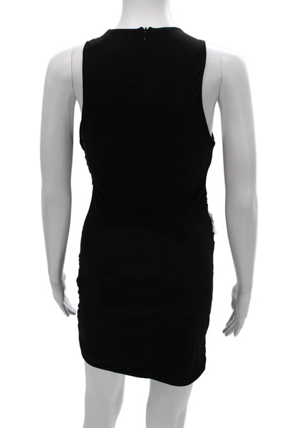 Zara Womens Black Sleeveless Bodycon Dress Neck Zip Polyester Short Size S