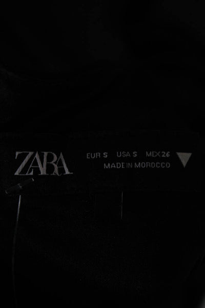 Zara Womens Black Sleeveless Bodycon Dress Neck Zip Polyester Short Size S