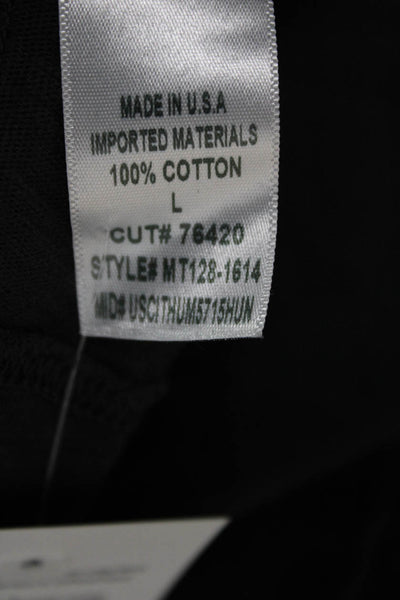 Citizens of Humanity Mens Henley Long Sleeve T Shirt Black Cotton Size L