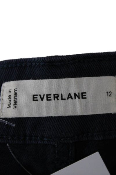 Everlane Womens Ankle Pants Blue Organic Cotton Size 12