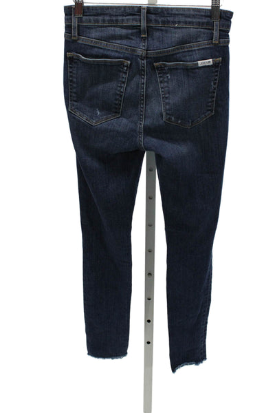 Joes Jeans Womens Skinny Jeans Blue Cotton Mid Rise Button Size 25