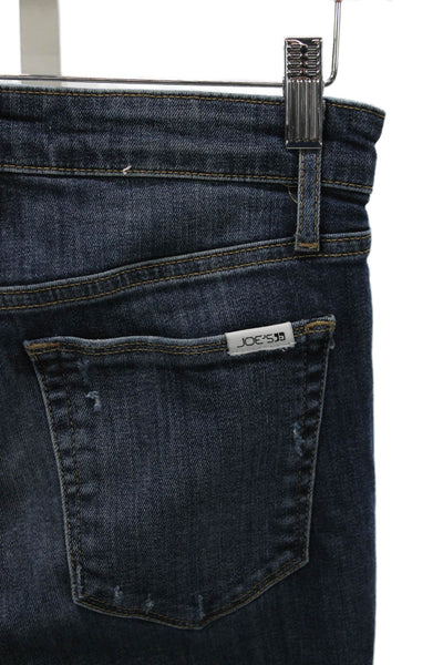 Joes Jeans Womens Skinny Jeans Blue Cotton Mid Rise Button Size 25