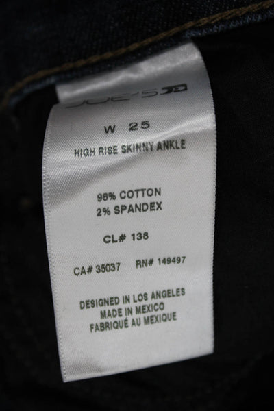 Joes Jeans Womens Skinny Jeans Blue Cotton Mid Rise Button Size 25