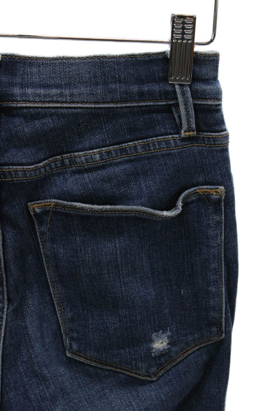 Frame Womens Skinny High Rise Blue Cotton Jeans Zip Inseam 28 Size 25