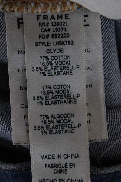 Frame Womens Skinny High Rise Blue Cotton Jeans Zip Inseam 28 Size 25