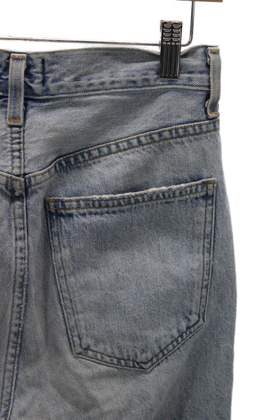Agolde Women High Rise Tapered Jeans Blue Button 100% Cotton Size 23