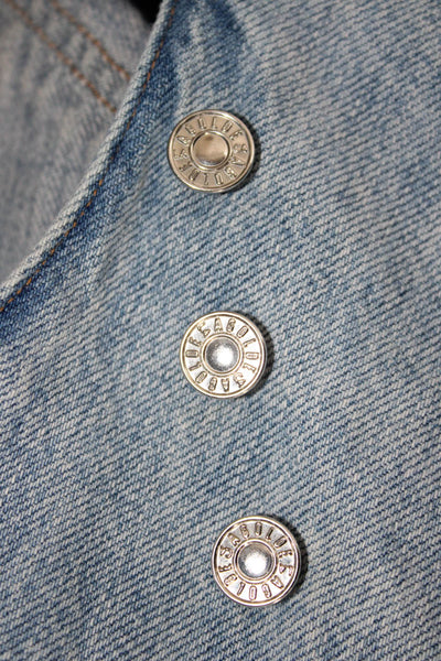 Agolde Women High Rise Tapered Jeans Blue Button 100% Cotton Size 23