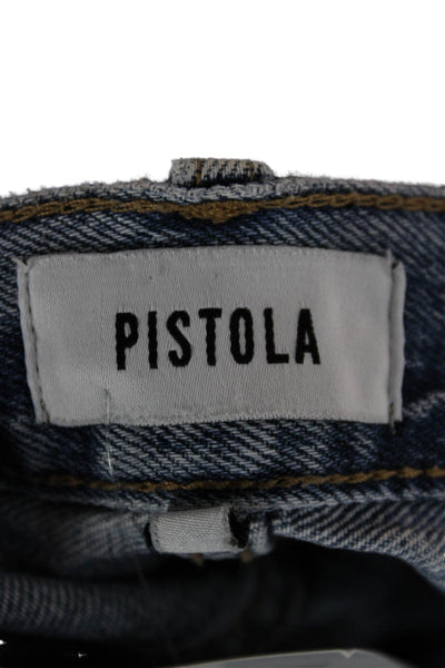 Pistola Womens Blue Straight High Rise Jeans Cotton 24 Inseam Size 28