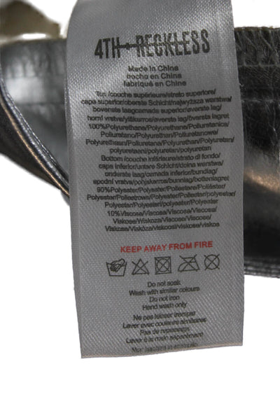 4th Reckless Womens Dress Pants Silver Polyurethane Button Size M