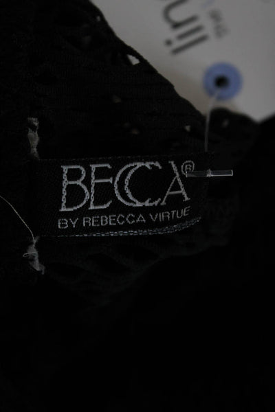 Becca by Rebecca Virtue Womens Pants Cover Up Black Geometric Polyester Size S