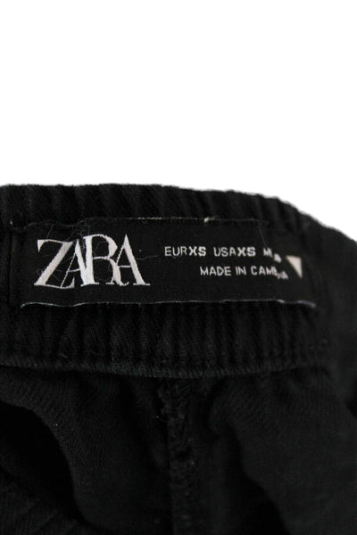 Zara Womens Black Lyocell Drawstring Sweatpants Size XS