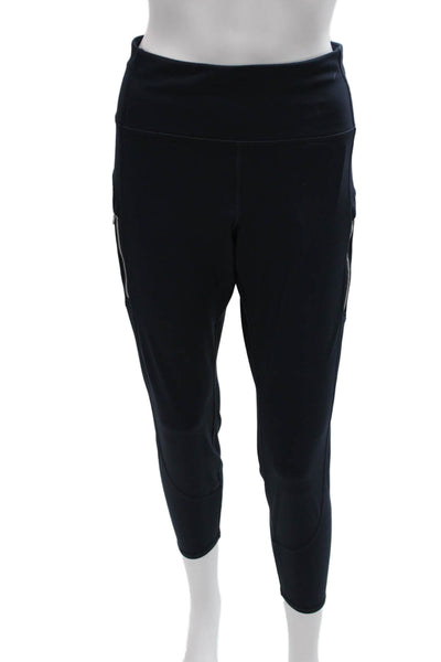 Athleta Women Compression Leggings Blue Polyester Size XL