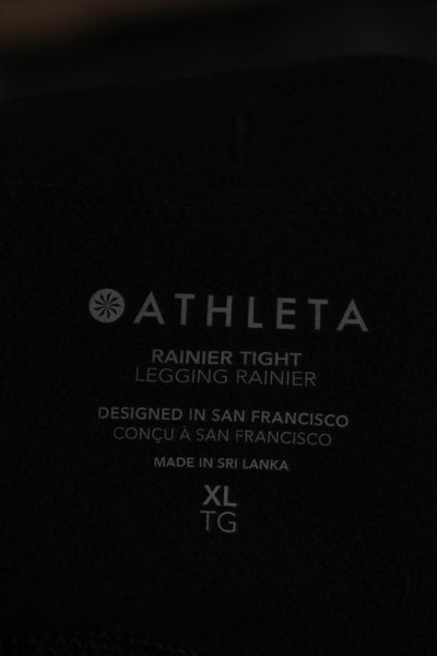 Athleta Women Compression Leggings Blue Polyester Size XL