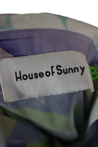 House Of Sunny Womens Multicolor Geometric Button Up Blouse Size 6