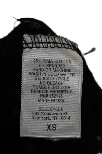 Soul Women Basic Tank Sleeveless Pima Cotton Black Spotted Round Neck Size XS