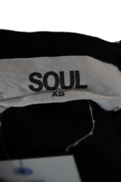 Soul Women Basic Tank Sleeveless Pima Cotton Black Spotted Round Neck Size XS