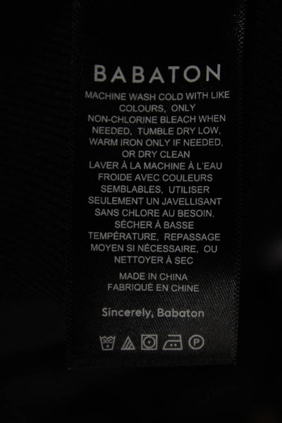 Babaton Womens Basic Mock Neck Rayon Short Sleeve T-Shirt Black Size 1X