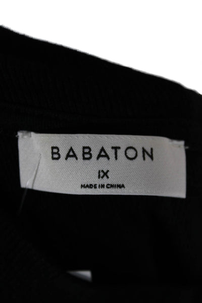 Babaton Womens Basic Mock Neck Rayon Short Sleeve T-Shirt Black Size 1X