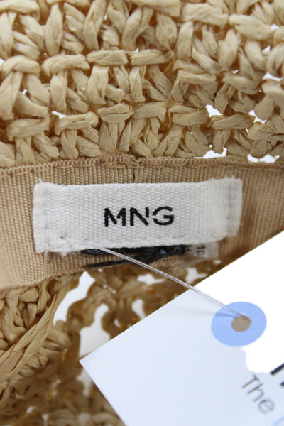 MNG Womens Raffia Summer Bucket Hat Beige Straw One Size