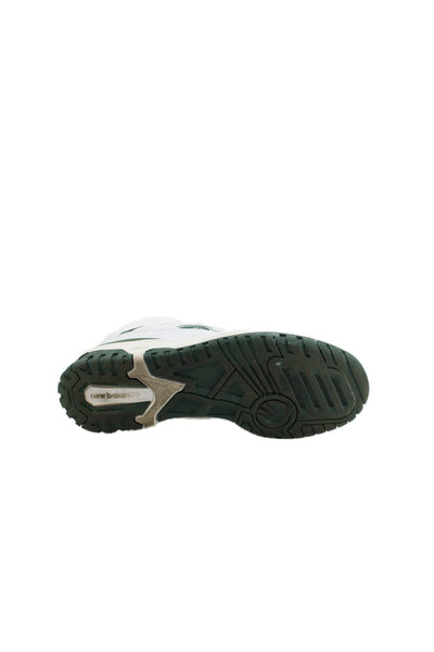 New Balance Womens Lace Up Logo 550 Leather Suede Sneakers White Green Size 6.5