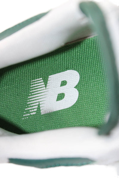 New Balance Womens Lace Up Logo 550 Leather Suede Sneakers White Green Size 6.5