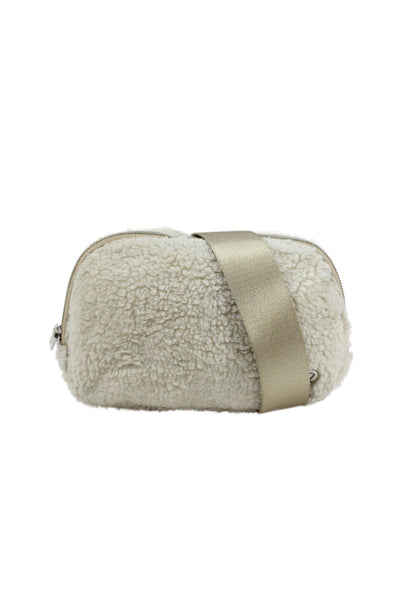 Lululemon Womens Adjustable Strap Zip Top Sherpa Belt Bag Handbag White Brown