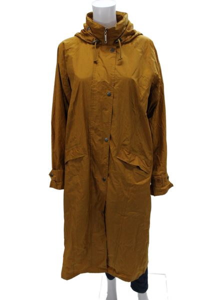 Agu Masala Women Gold Rain Coat Polyamide Button Long Sleeve Size 38