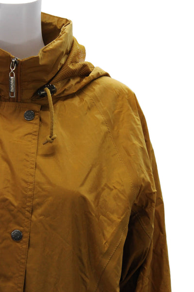 Agu Masala Women Gold Rain Coat Polyamide Button Long Sleeve Size 38
