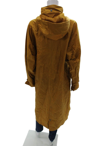 Agu Masala Women Gold Rain Coat Polyamide Button Long Sleeve Size 38