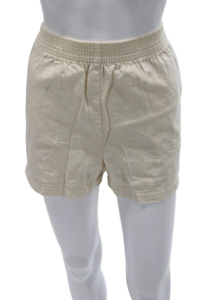 Wilfred Free Women Beige Pull On Cotton Shorts Size M