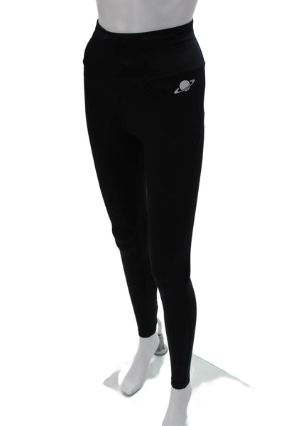 Planet Nusa Women Ankle Leggings Black Elastane Size XS