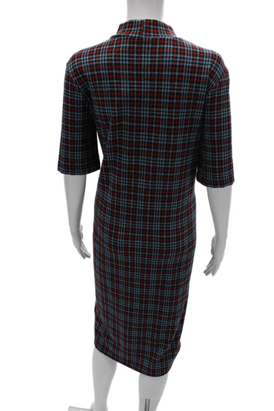 Zara Womens Sheath Dress Multicolor Mock Neck Half Sleeve Knee Length Size M