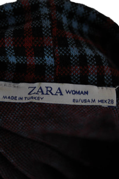 Zara Womens Sheath Dress Multicolor Mock Neck Half Sleeve Knee Length Size M