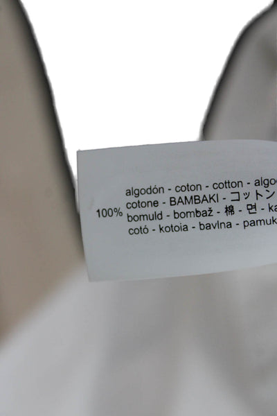 Zara Women Straight White Jeans High Rise 31 Inseam 100% Cotton Button Size 8