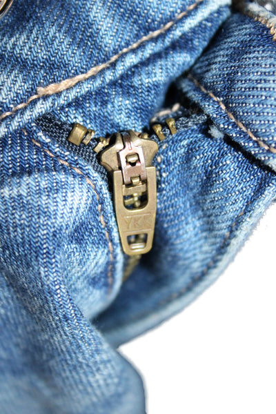Zara Women Straight Jeans Blue High Rise Cotton Size 6