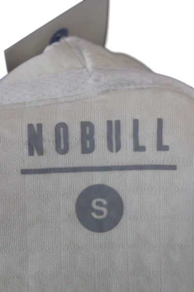 Nobull Women Track Jacket White Geometric Polyester Zip Long Sleeve Size S
