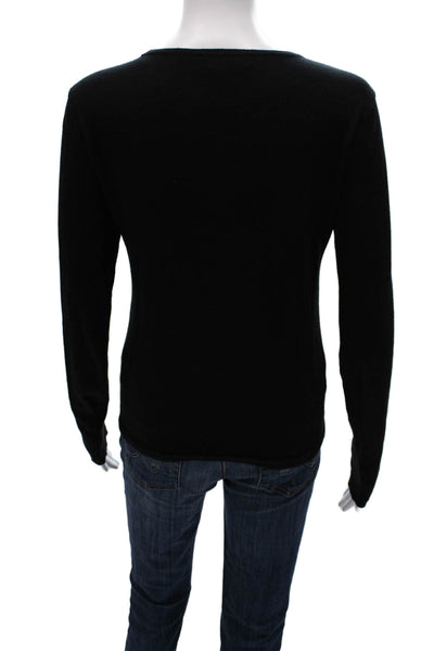 Xirena Women Black Cotton Basic Long Sleeve Crew Neck T-Shirt Size S