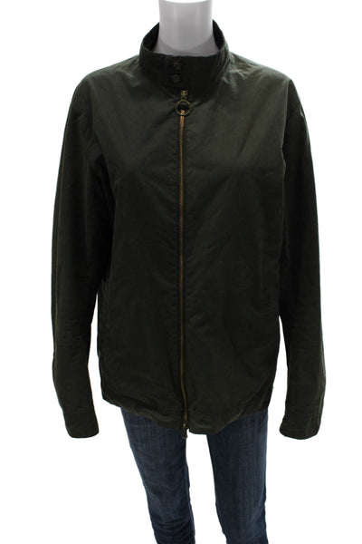 Barbour Mens Windbreaker Green Cotton Zip Long Sleeve Size M