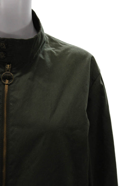 Barbour Mens Windbreaker Green Cotton Zip Long Sleeve Size M