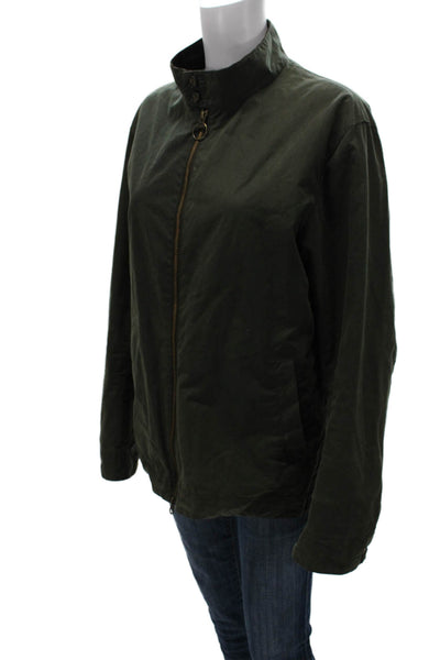 Barbour Mens Windbreaker Green Cotton Zip Long Sleeve Size M