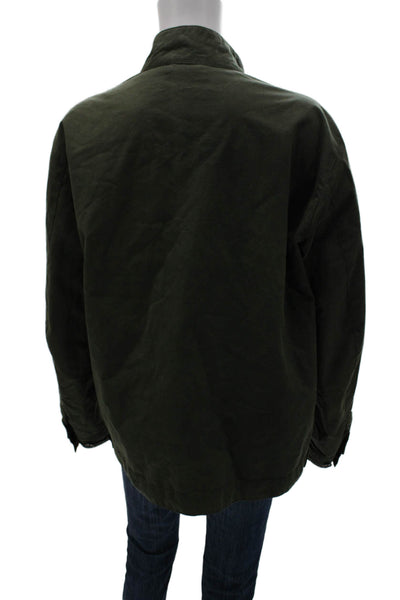 Barbour Mens Windbreaker Green Cotton Zip Long Sleeve Size M