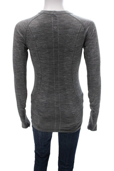 Lululemon Women Gray Crew Neck Long Sleeve Basic T-Shirt Size S