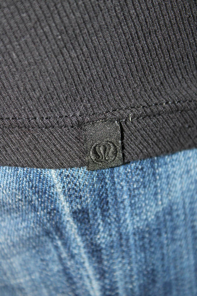 Lululemon Women Basic Long Sleeve Crew Neck Black Cotton T-Shirt Size S