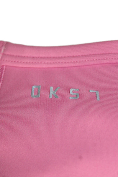 LSKD Womens Strappy Athletic Sports Bra Pink Size M