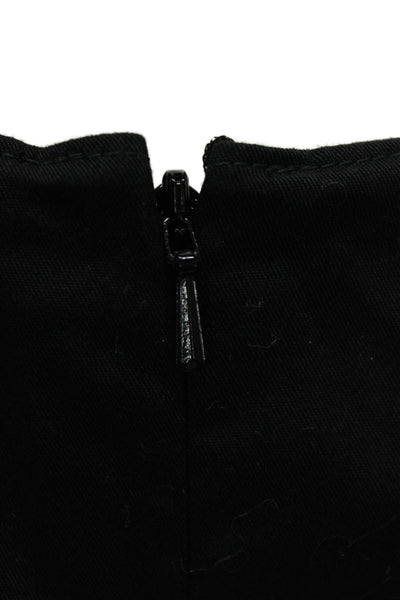 Molly Goddard Women Black Cotton Shift Dress Short Sleeve Zip Size 6